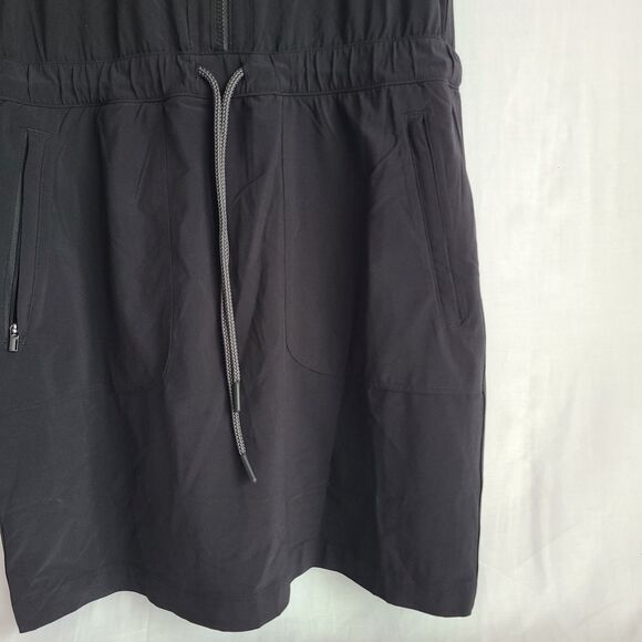 Athleta Expedition Skort Dress Black Sleeveless Zip Front Drawstring Size 4 - Picture 9 of 12